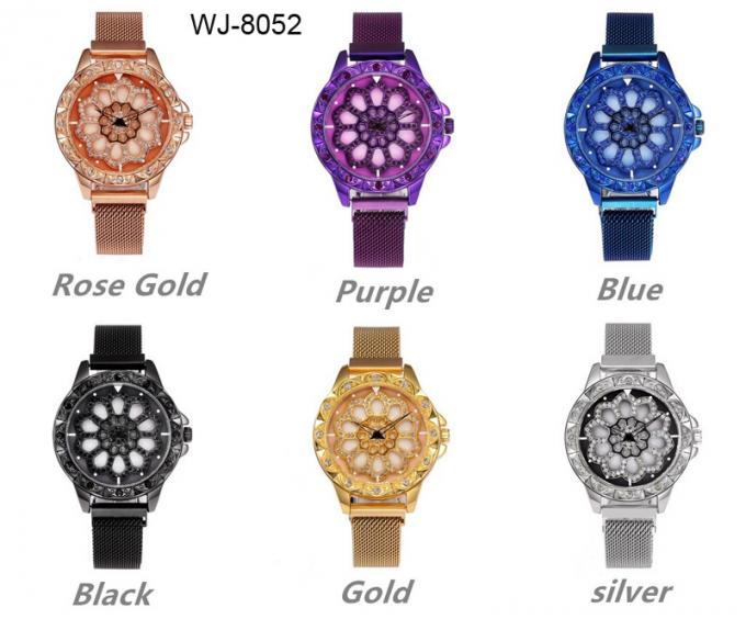 WJ-8414 Thiết kế mới Thời trang nữ Đồng hồ thép không gỉ Đồng hồ đeo tay Analog Quartz